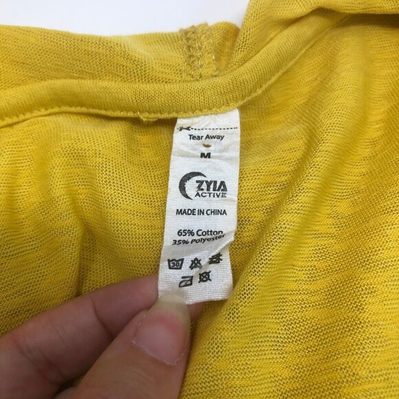 Zyia Active Lightweight Beach Hoodie Size M Yellow Cotton - Picture 5 of 6